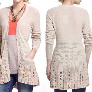 Anthropologie Fiets Voor 2 Floral Weave Cardigan